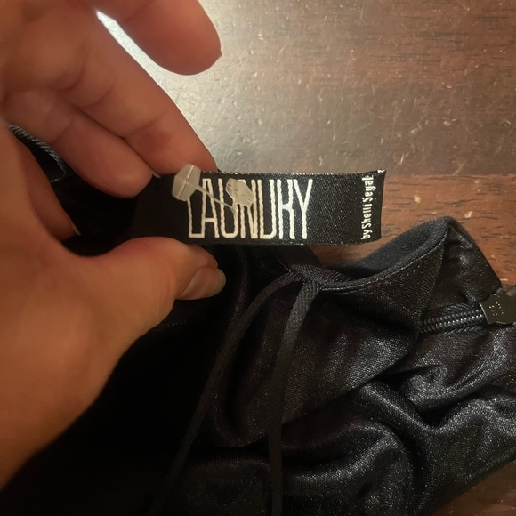 Compliance Elegance Women’s floor length black dress w/thin straps& side zip - Picture 6 of 8